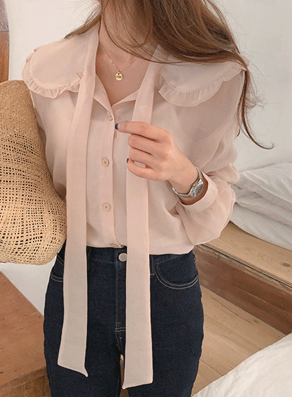 레이스카라 blouse