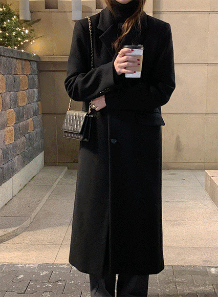 디프 long coat (wool 70%)_블랙