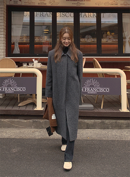 [오늘출발🚚]세르니 알파카 long coat (wool 80% alpaca 10%)_차콜